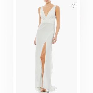 Cowl back surplice knit gown